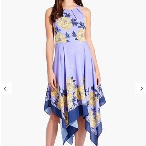 Purple halter handkerchief dress